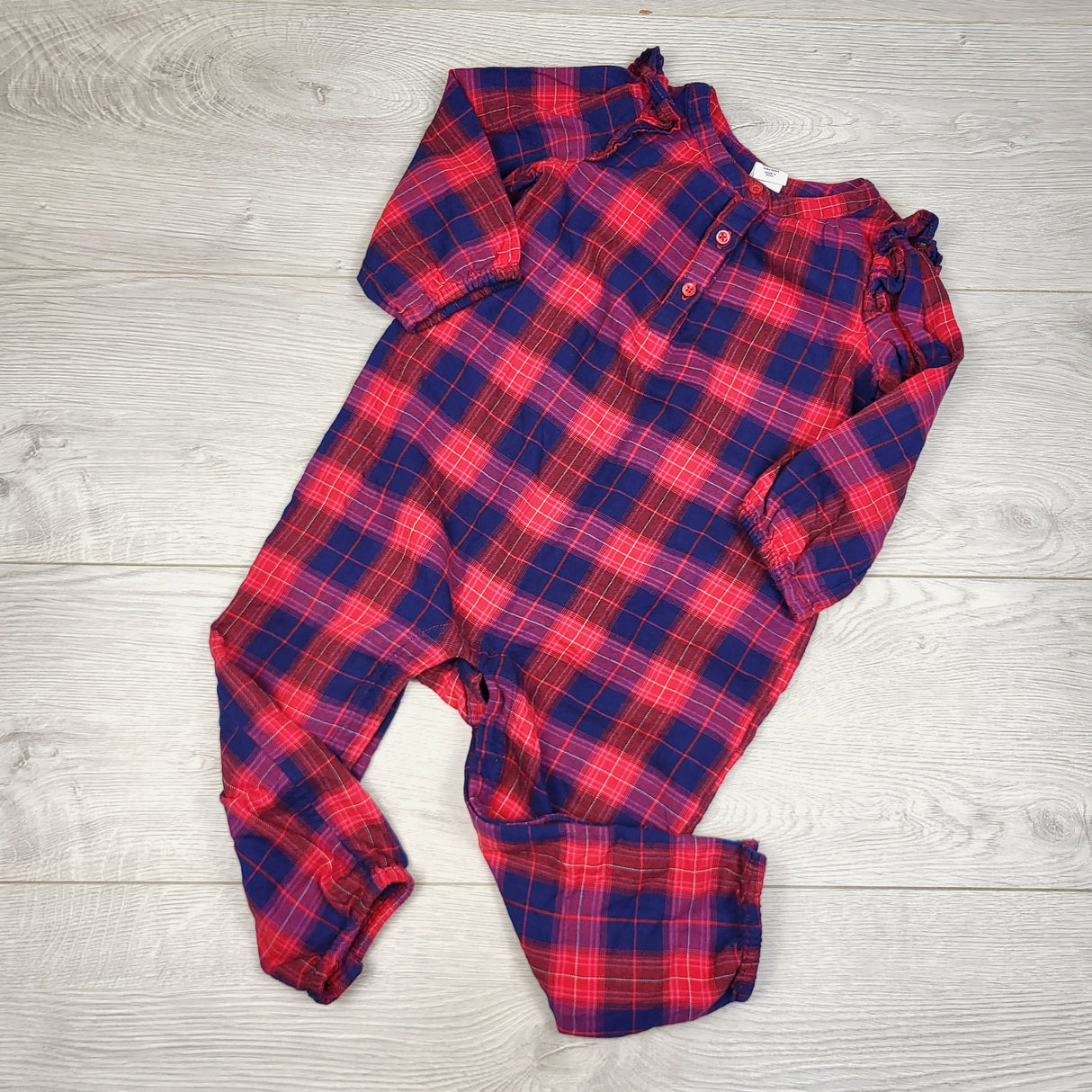 STML22 - Gap plaid one piece romper. Size 18-24 months