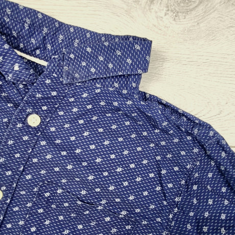 CBRD1- Carters blue patterned button down shirt. Size 6