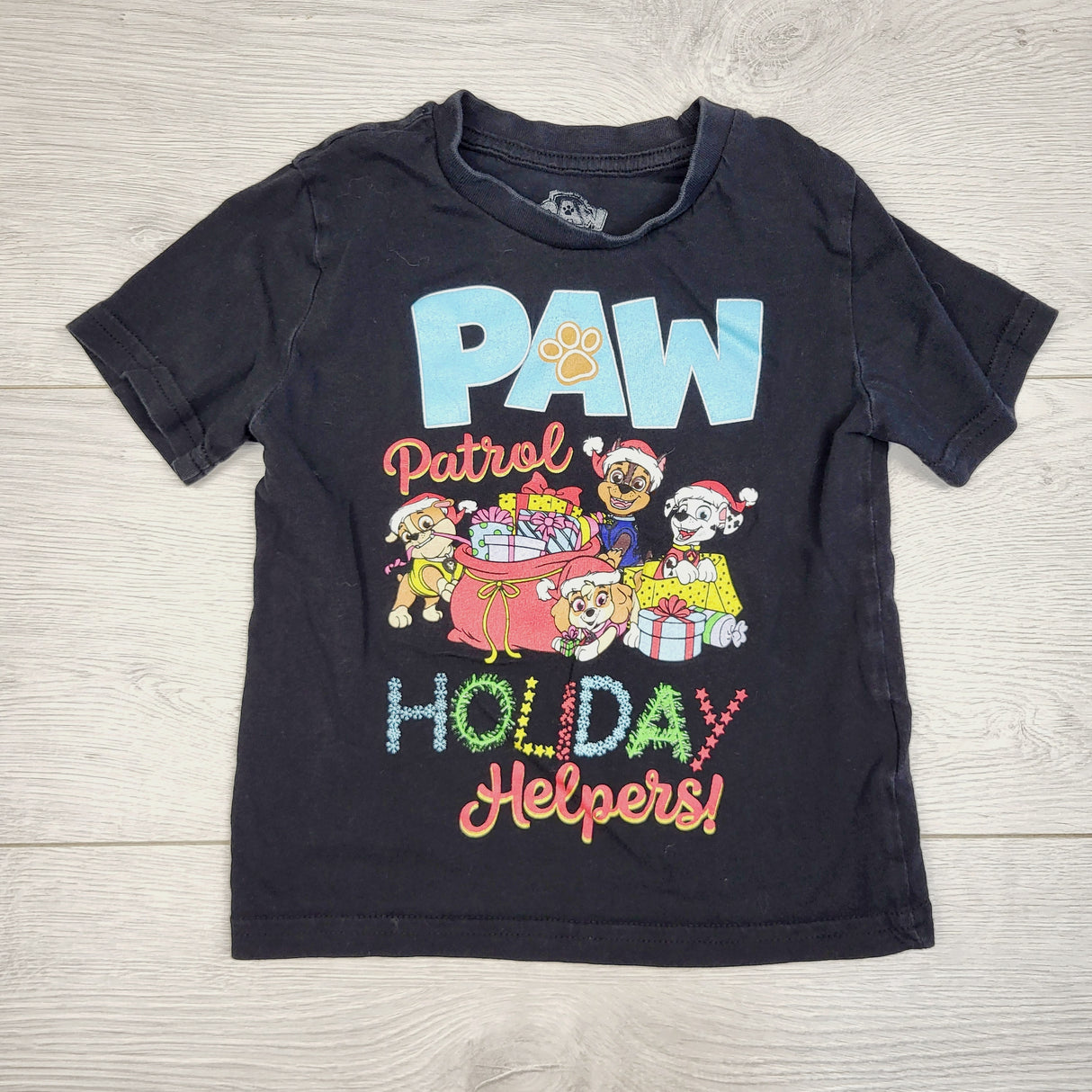 COHI1 - Black Paw Patrol "Holiday Helpers" t-shirt. Size 2T