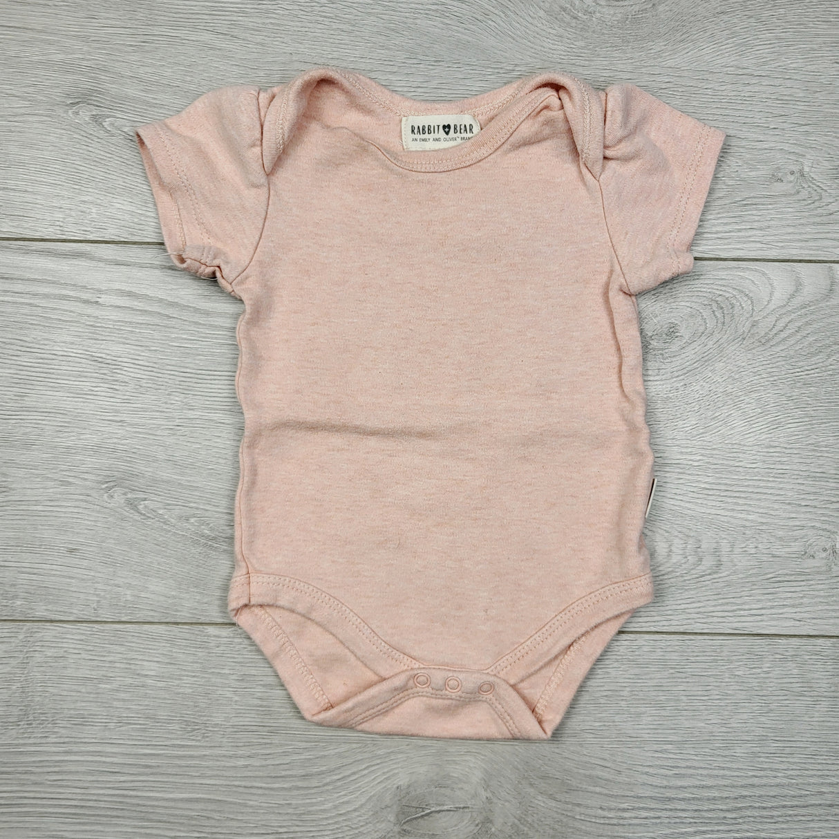 COHI2 - Rabbit + Bear solid pink bodysuit. Size 3-6 months