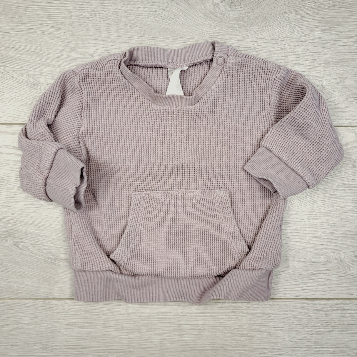 COHI2 - H and M purple waffle knit organic cotton pullover. Size 4-6 months