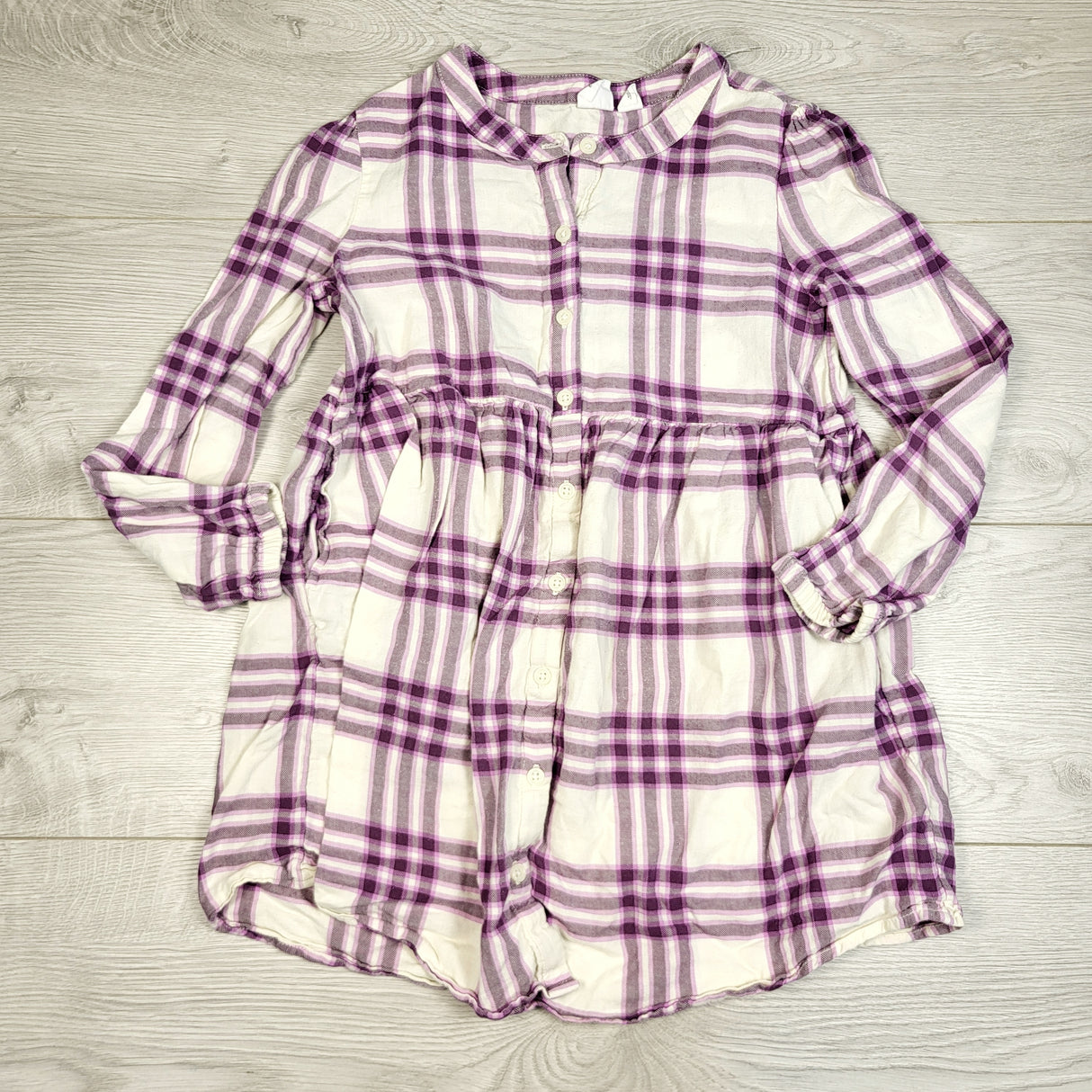 LESB1 - Gap purple plaid dress. Size small (6/7)