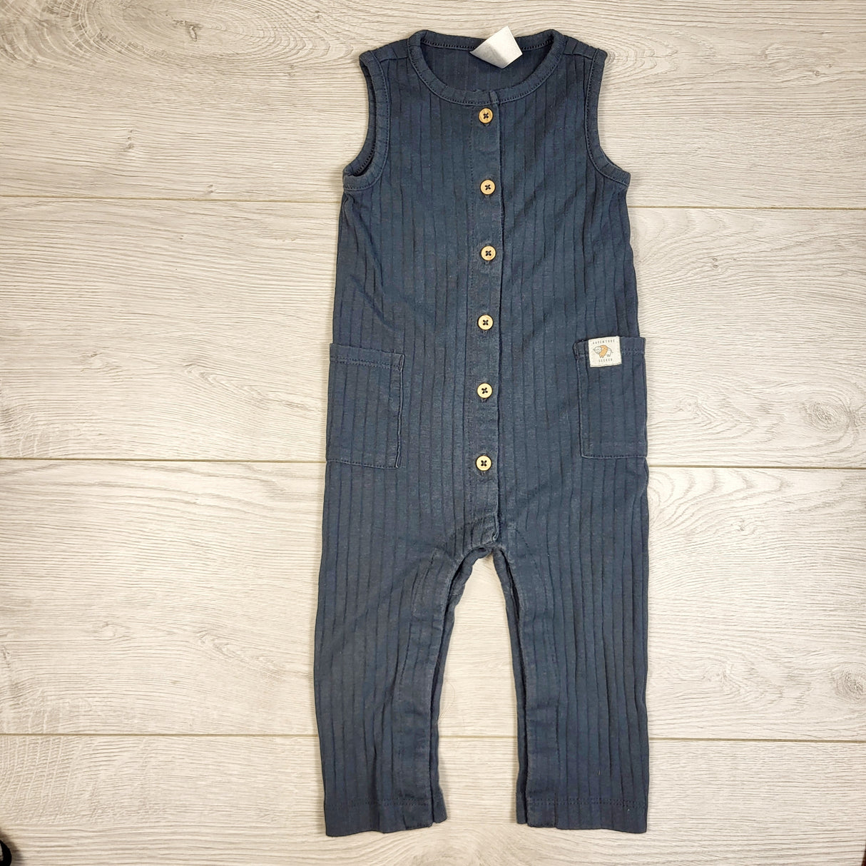 ULRT3 - Carters blue ribbed romper. Size 9 months