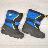 CBRD3 - Sorel black and blue snow boots. Size 10