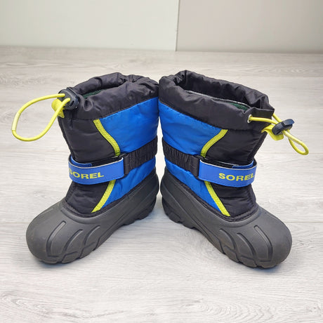 CBRD3 - Sorel black and blue snow boots. Size 10