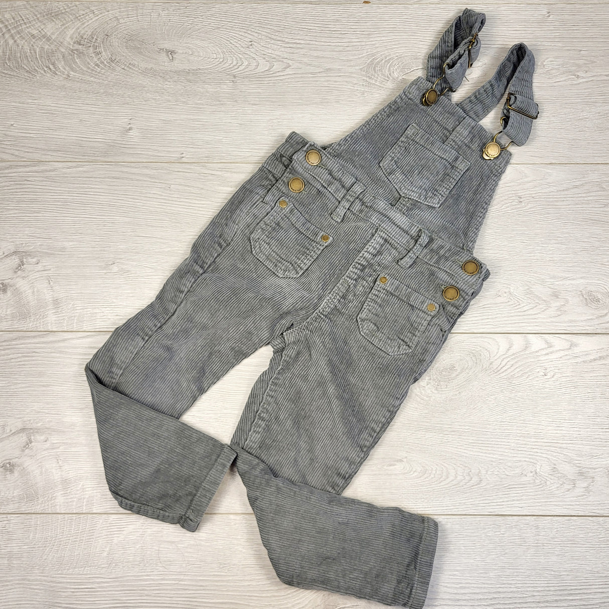GEND1- Jamie Kay grey corduroy overalls. Size 2T