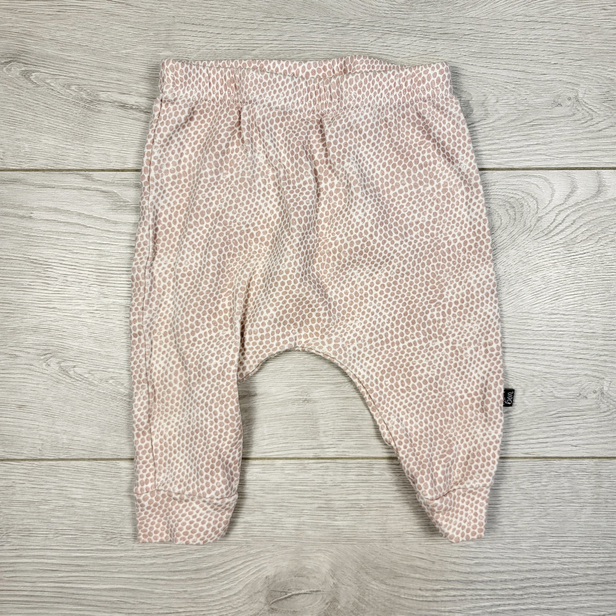 BBIN1 - Von Bon pink patterned organic cotton pants. Size 3-6 months