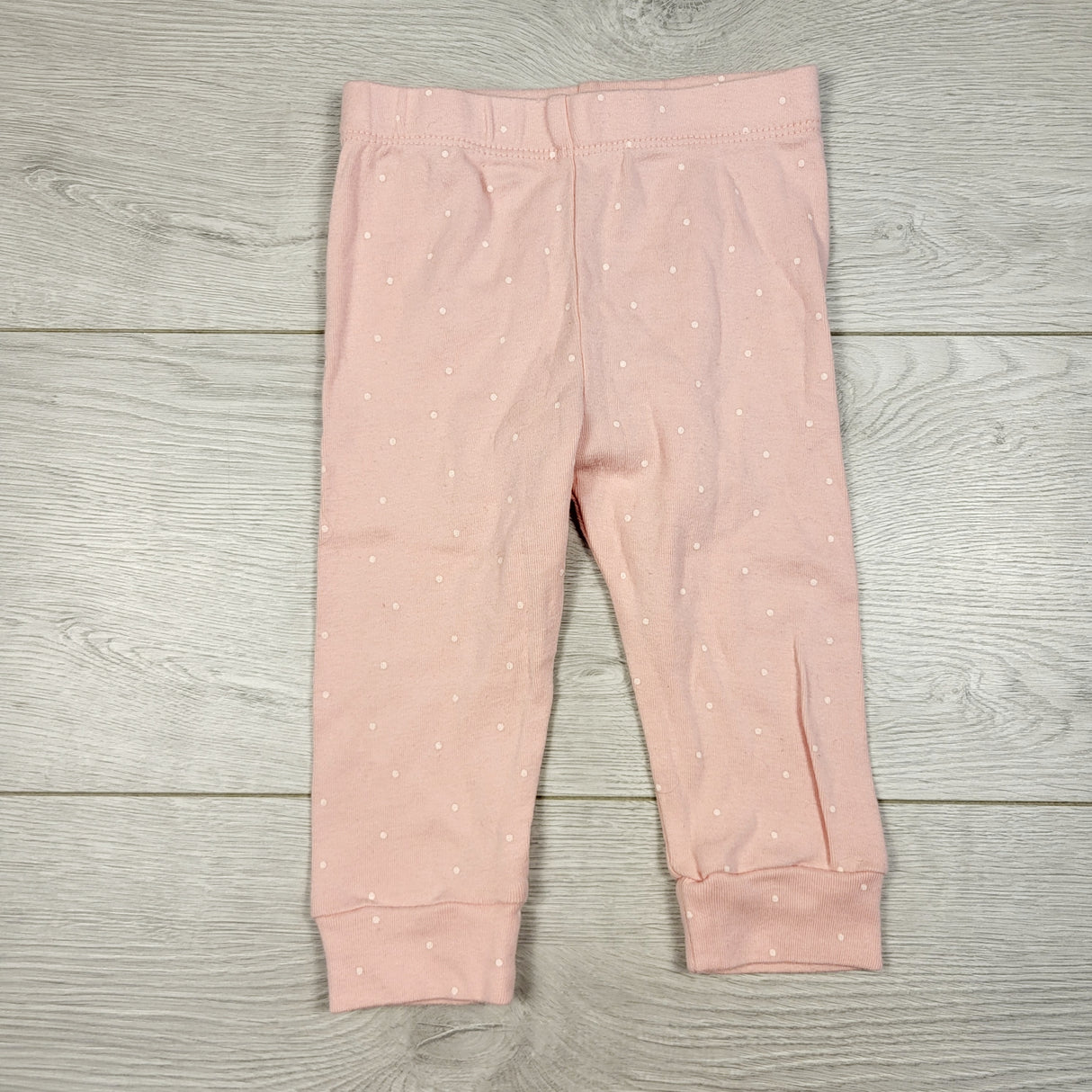 BBIN1 - Pekkle pink polka dot leggings. Size 9 months