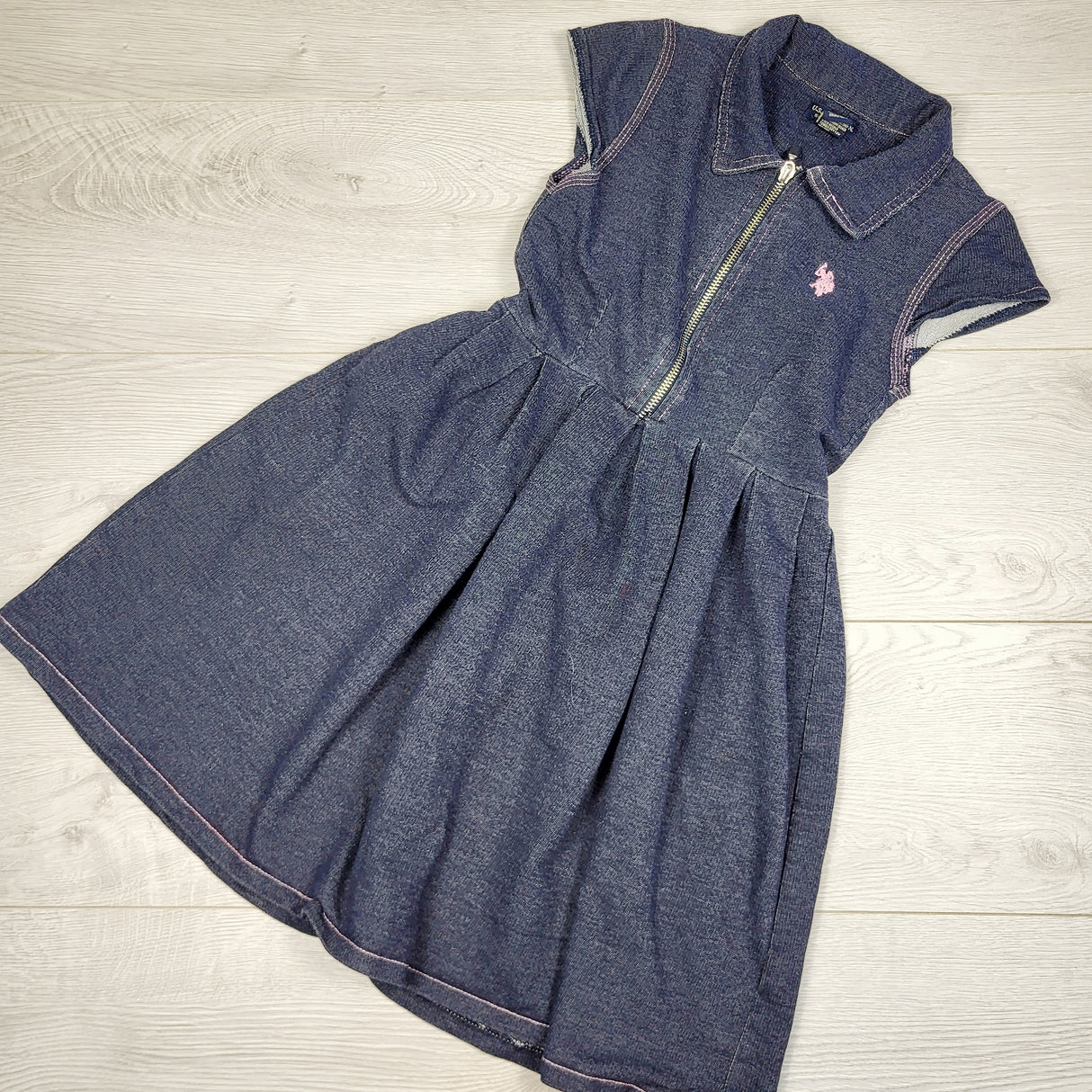 TBRG2 - U.S. Polo Association denim look cotton dress. Size 10