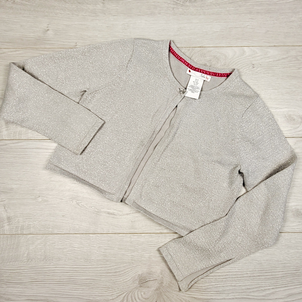 TBRG2 - Nula Bug grey and silver sparkle sweater. Size 8