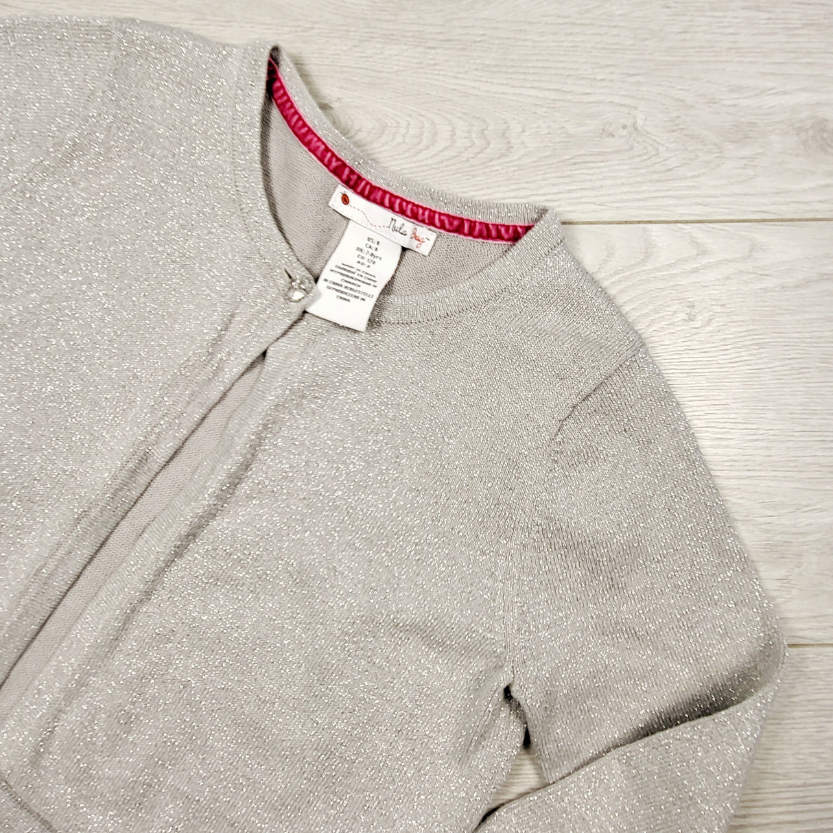 TBRG2 - Nula Bug grey and silver sparkle sweater. Size 8