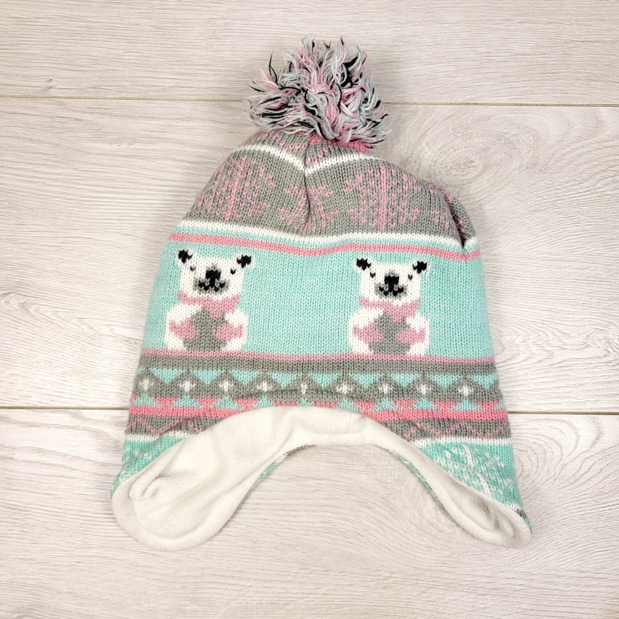 TBRG3 - Warehouse One fleece lined toddler toque with polar bears