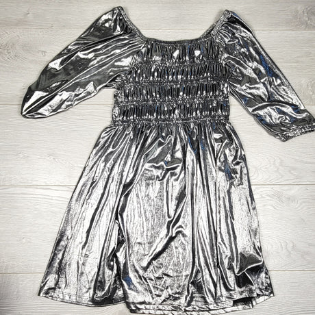 CBRD11 - Joe silver smocked holiday dress. Size 7/8
