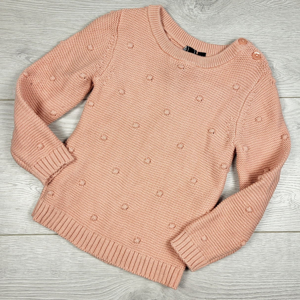 STHA1 - Smallbone and Scot pink textured sweater dress. Size 6 months