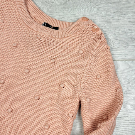 STHA1 - Smallbone and Scot pink textured sweater dress. Size 6 months