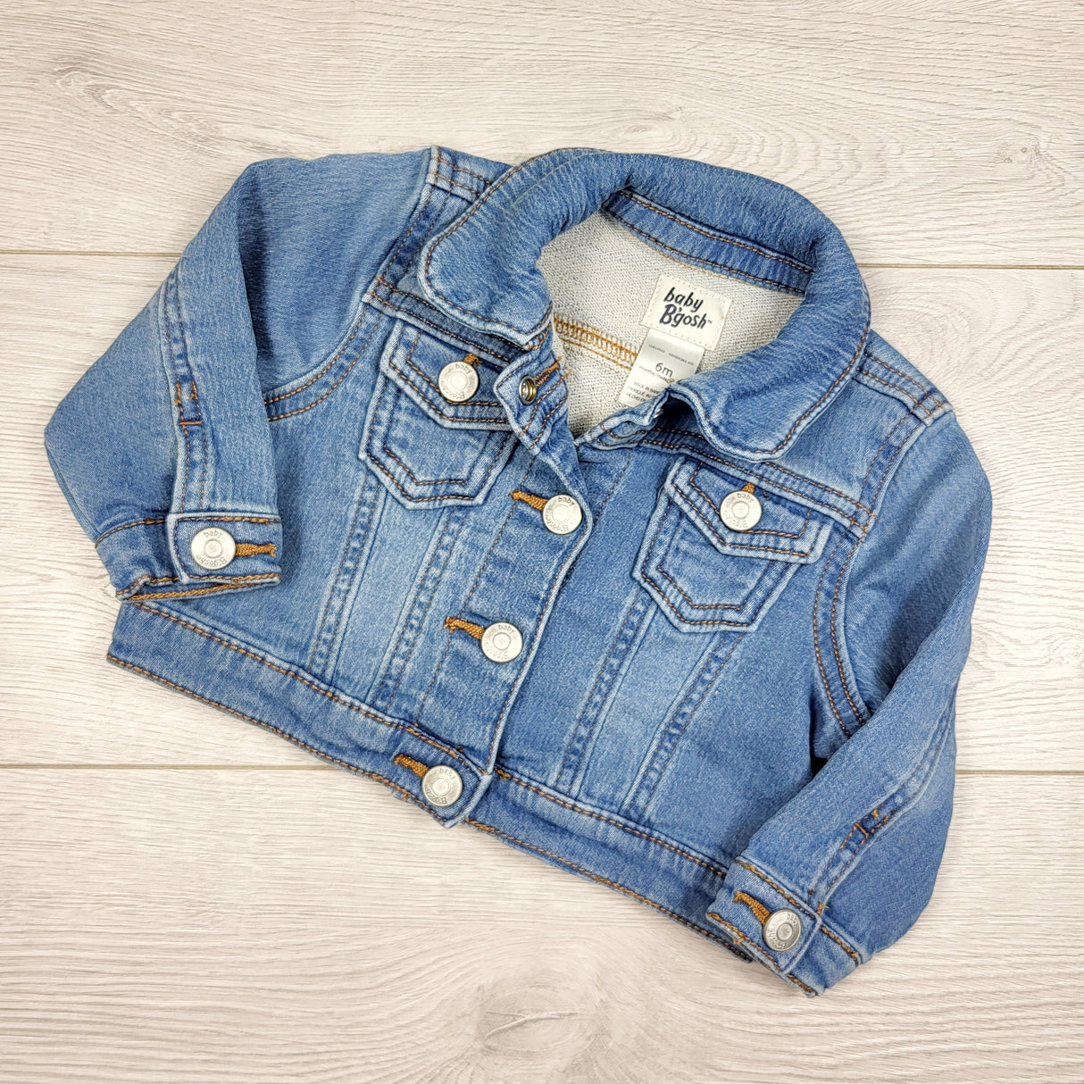 STHA1 - Baby B'gosh stretch denim jacket with snap buttons. Size 6 months