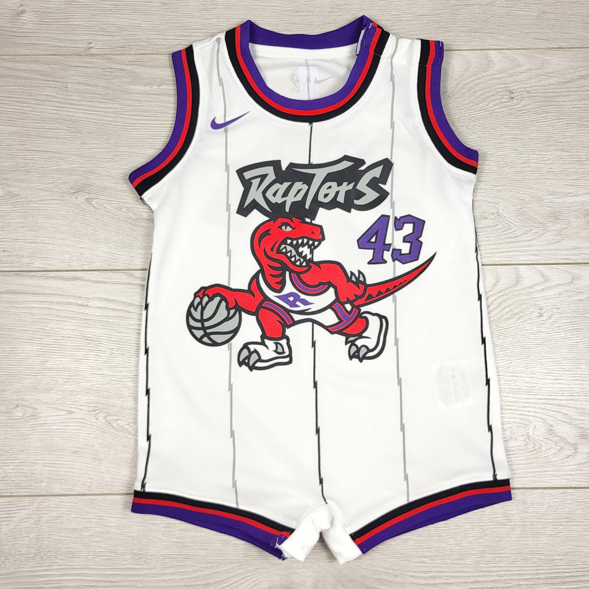STHA1 - Nike NBA Toronto Raptors #43 Pascal Siaka jersey romper. Size 12 months