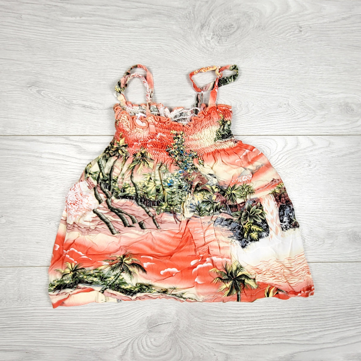 LKAN1 - RJC Hawaiian print rayon dress. Size 18 months