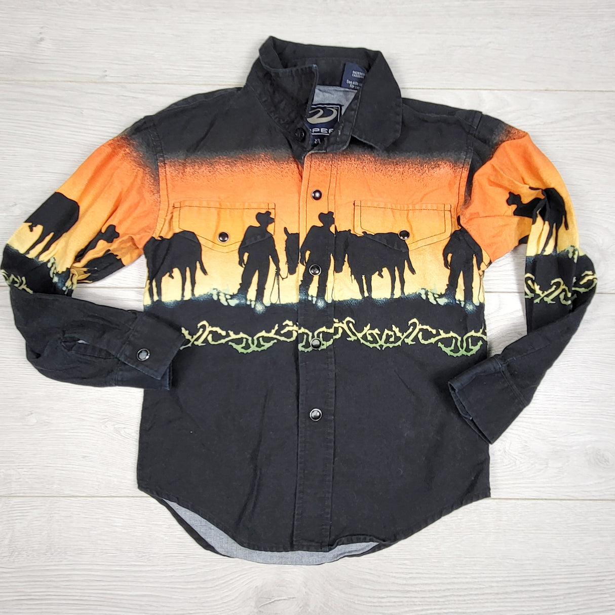 LKAN1 - Roper Western shirt with snap buttons. Size 4/5T