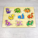 LKAN1 - Wooden peg puzzle with dinosaurs
