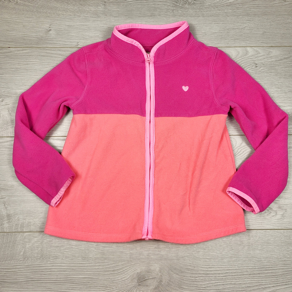 TSTB2 - Oshkosh two-tone pink zip up fleece coat. Size 5T