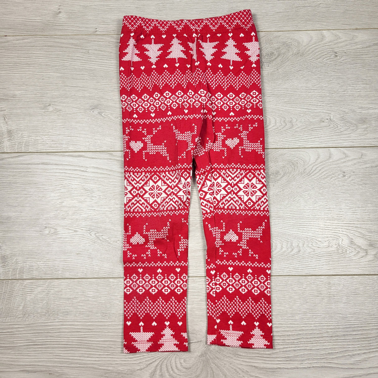 TSTB2 - Children's Place red Winter themed leggings. Size 3T