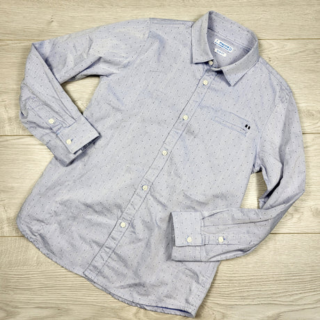 TGSS1 - Mayoral blue dotted button down shirt. Size 7