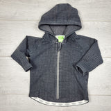 SAHU1 - Peekaboo Beans grey houndstooth pattern zip up hoodie. Size 12-18 months 🍁