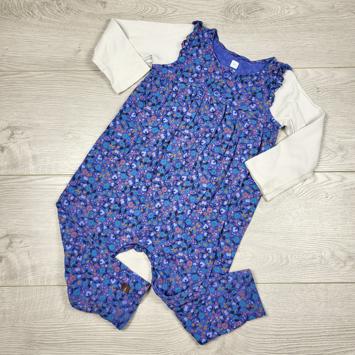 SAHU1 - Tea Collection romper with flowers. Size 18-24 months