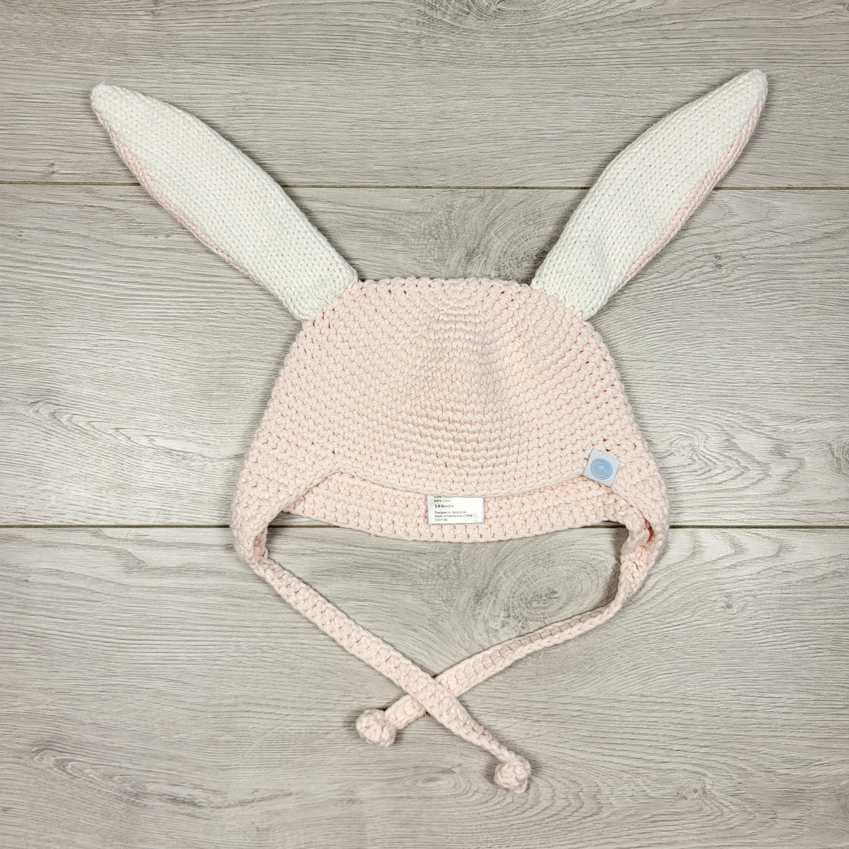 SAHU1 - Beba Bean pink bunny ear toque. Size 3-6 months maple🍁