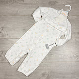 KAMG1 - NEW - Carters white 3pc convertible sleep set with rainbows. Size 6 months