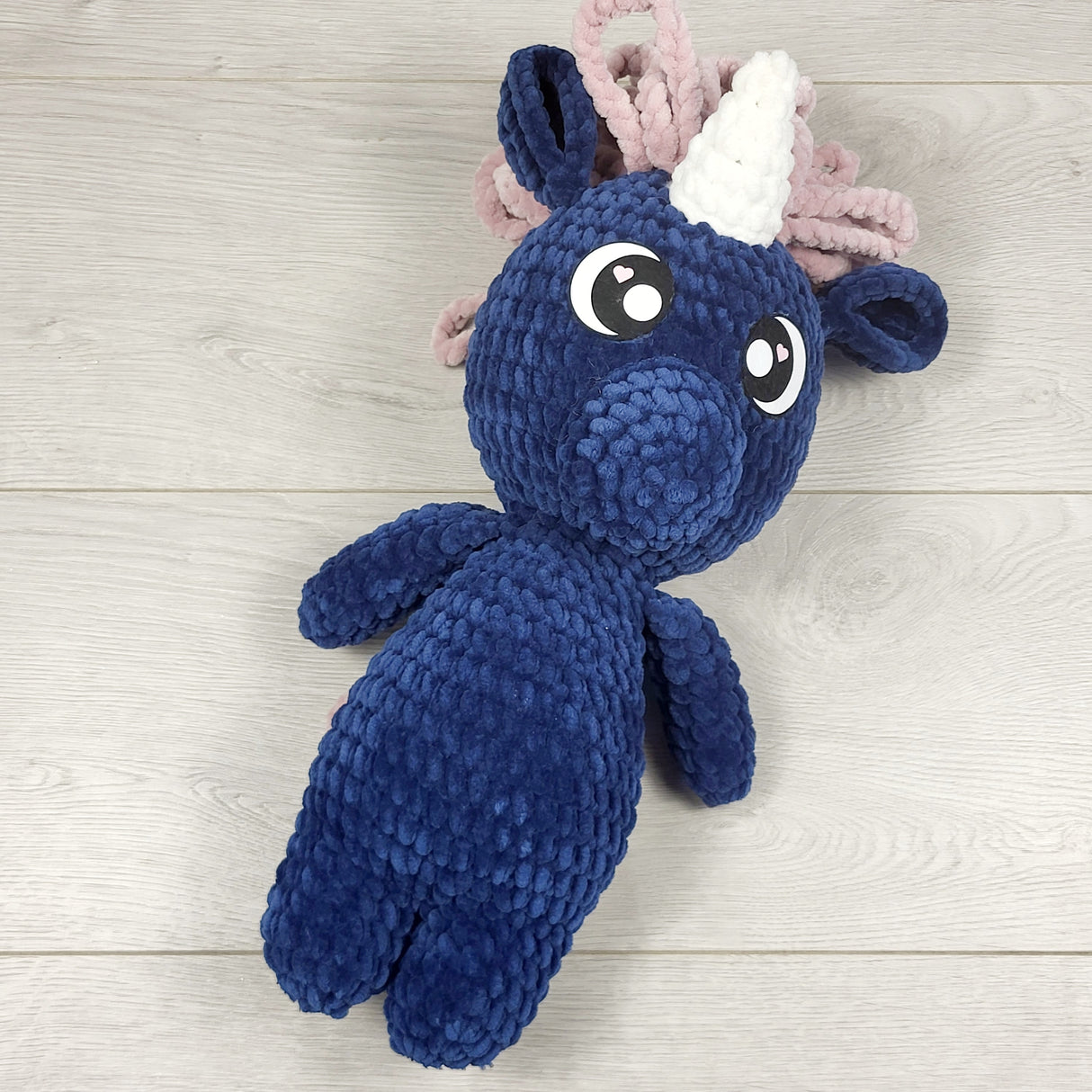 DMKY1 - Handmade crochet unicorn. 14 inches tall