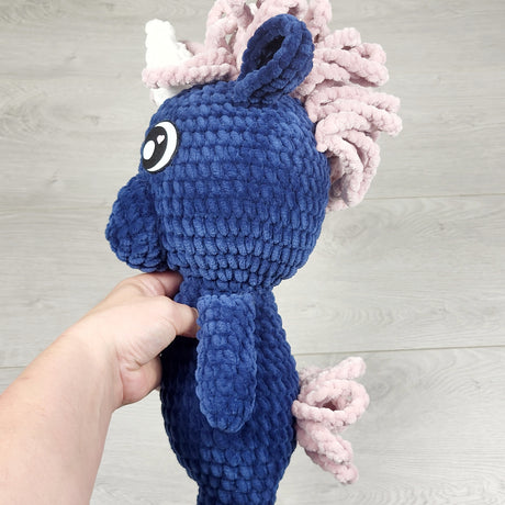 DMKY1 - Handmade crochet unicorn. 14 inches tall