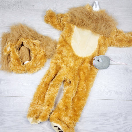 LKAN3 - Noah's Ark lion costume with squeaky mouse rattle. Size 12-18 months