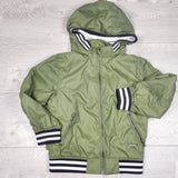 TGSS3 - H and M green jersey lined hooded lightweight jacket. Size 5/6