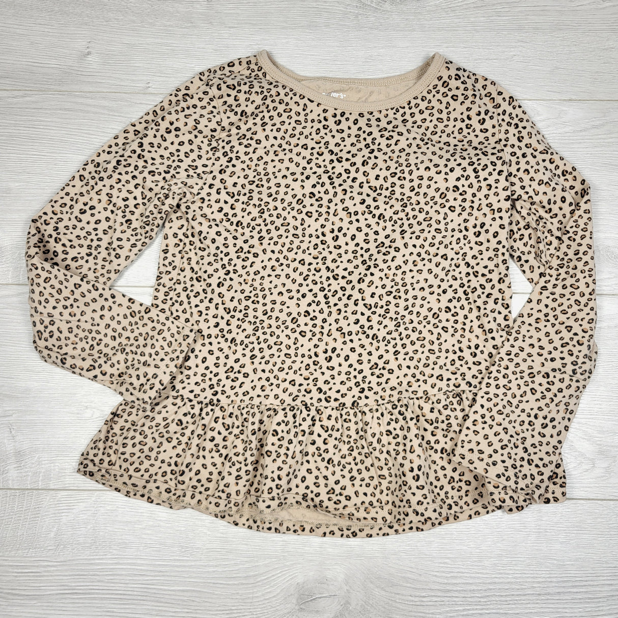 MBW1 - Carters leopard print peplum top. Size medium (8)