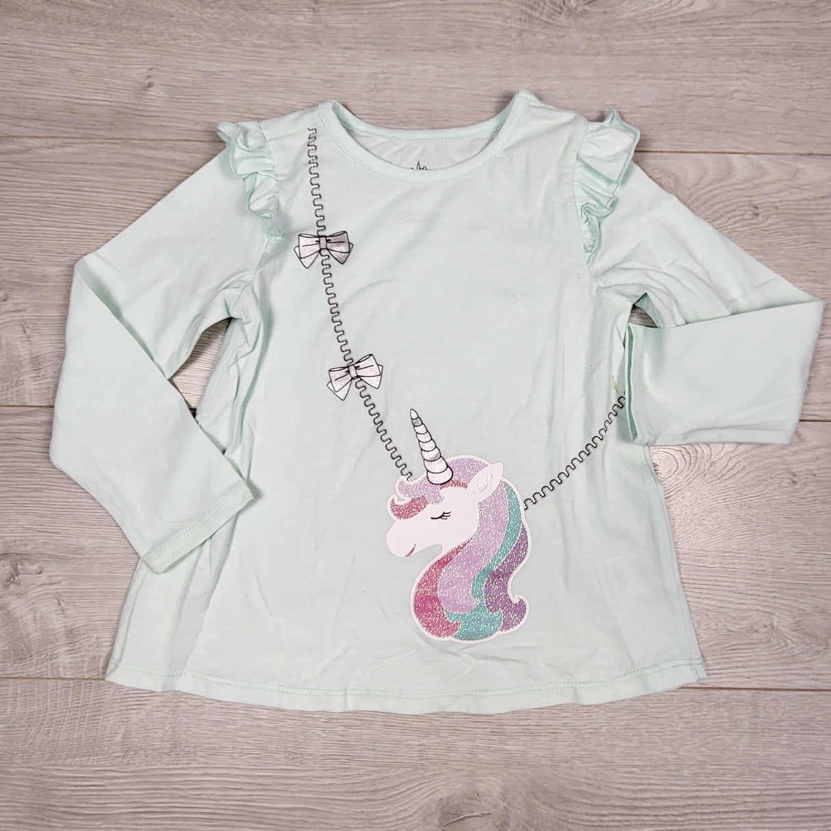 DMKY2 - Kids Headquarters mint top with unicorn. Size 3T