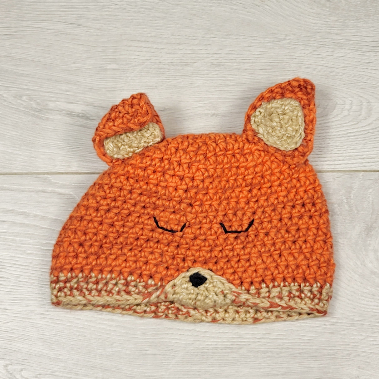 DMKY2 - Handmade fox hat. Infant sized