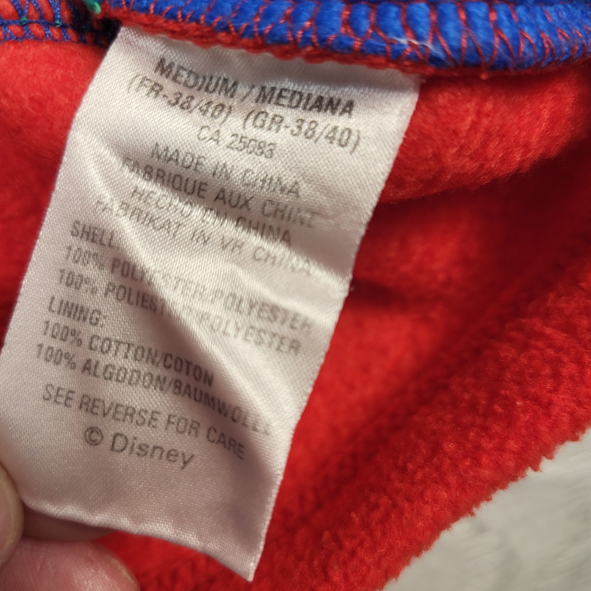 DMKY2 - Vintage colour block fleece Mickey Mouse hooded coat. Sizes like a 2/3T