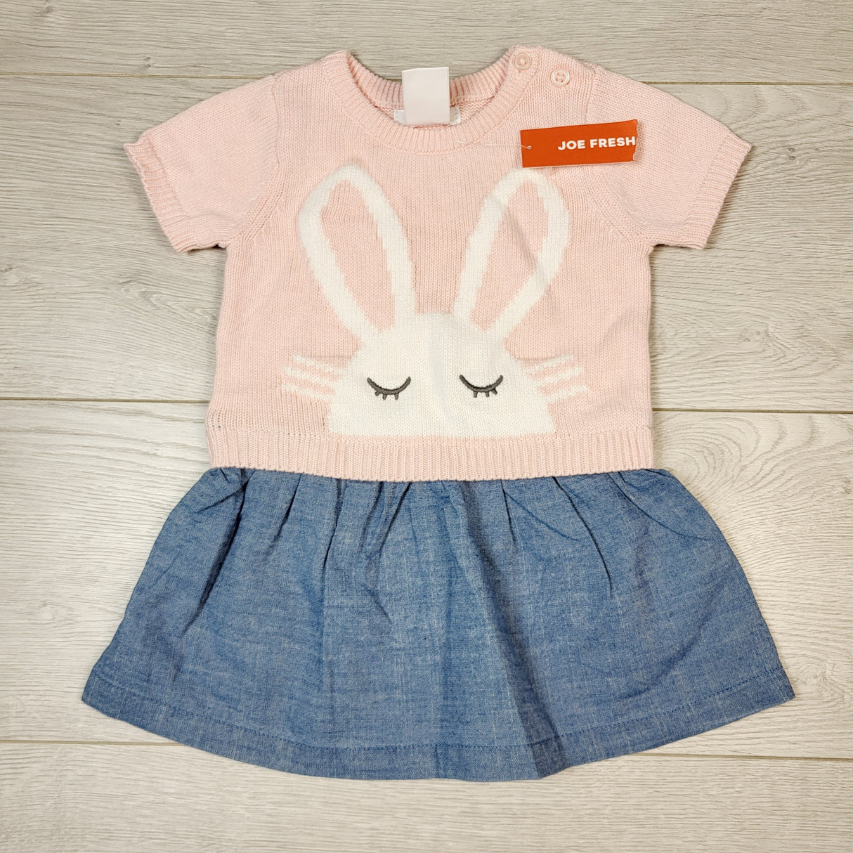 DMKY2 - NEW - Joe sweater dress with bunny. Size 6-12 months