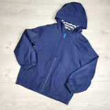 MBW3 - Carters navy jersey lined hooded windbreaker. Size 6