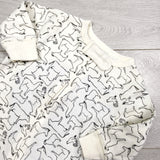 KAMG2 - Touched by Nature white zippered cotton sleeper with dogs. Size 3-6 months