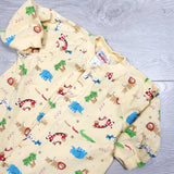 KAMG2 - Snugabye yellow Convert-A-Foot sleeper with safari animals. Size 3 months