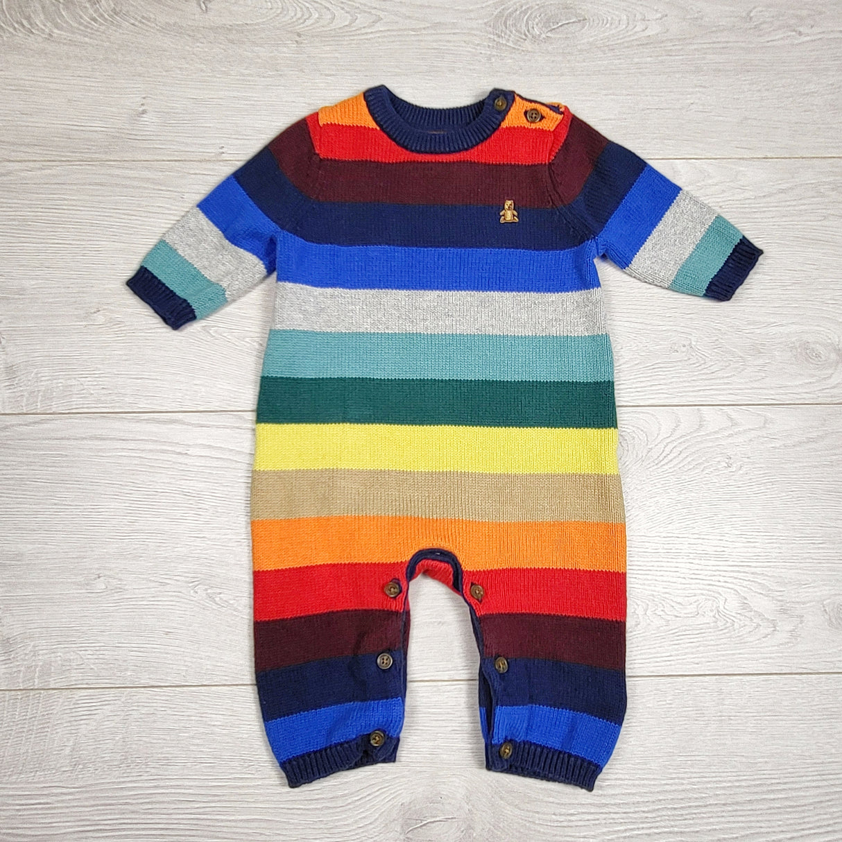 DMKY4 - Gap rainbow striped sweater romper. Size 0-3 months