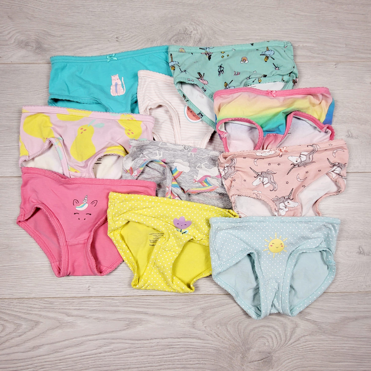 KIJA4 - Carters 10pc underwear set. Size 2/3T