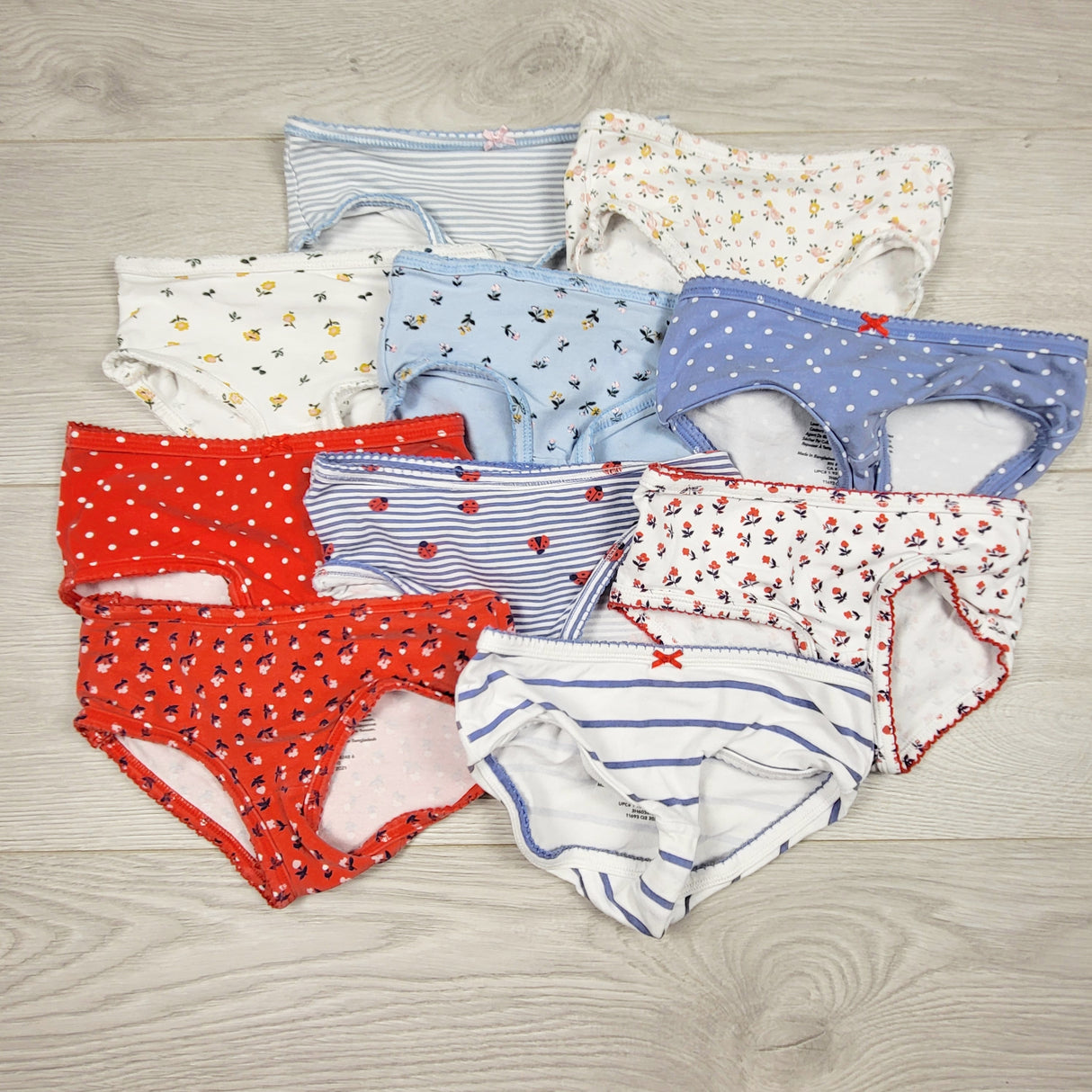 KIJA4 - Carters 10pc underwear set. Size 2/3T