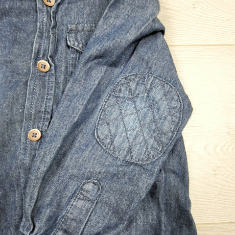 TCWD1 - Cool Kids denim look distressed button down shirt. Size 3T