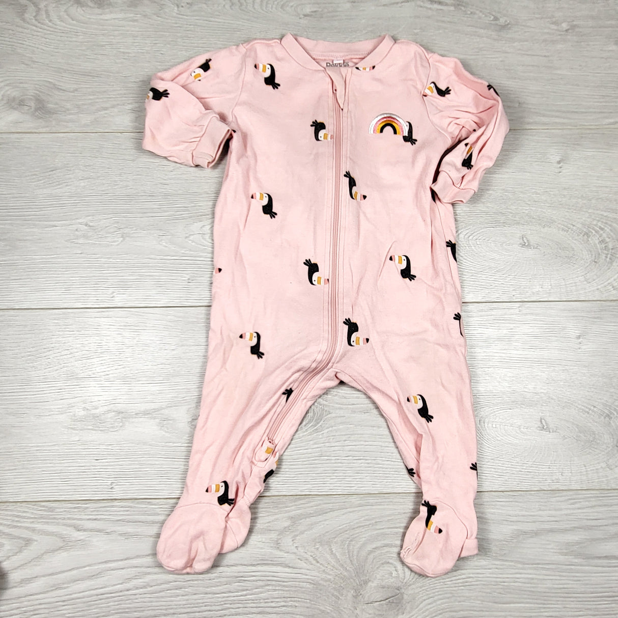 KAMG4 - Pekkle zippered cotton toucan sleeper. Size 6 months