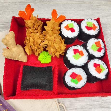 NEW (Retail Item) - Handmade felt food sushi set
