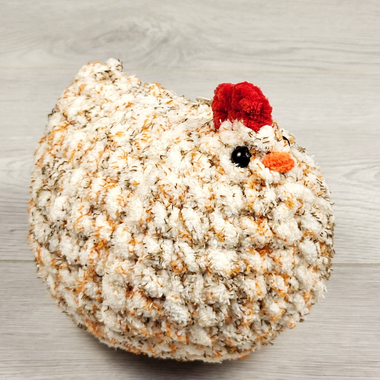 NEW (Retail Item) - Handmade Crochet Chicken (brown flecks)